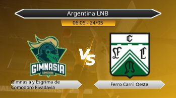 Argentina LNB Gimnasia y Esgrima de Comodoro Rivadavia VS Ferro Carril Oeste
