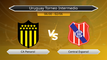Uruguay Torneo Intermedio CA Penarol VS Central Espanol