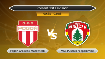Poland 1st Division Pogon Grodzisk Mazowiecki VS MKS Puszcza Niepolomice