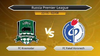 Russia Premier League FC Krasnodar VS FC Fakel Voronezh