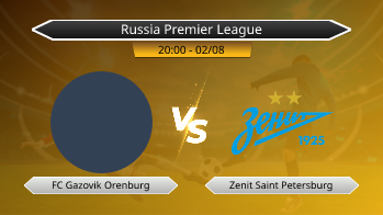 Russia Premier League FC Gazovik Orenburg VS Zenit Saint Petersburg