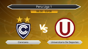Peru Liga 1 Cienciano VS Universitario De Deportes