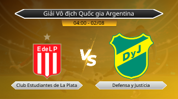 Giải Vô địch Quốc gia Argentina Club Estudiantes de La Plata VS Defensa y Justicia