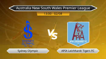 Australia New South Wales Premier League Sydney Olympic VS APIA Leichhardt Tigers FC