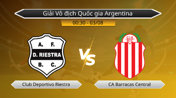 Giải Vô địch Quốc gia Argentina Club Deportivo Riestra VS CA Barracas Central