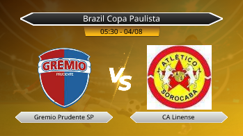 Brazil Copa Paulista Gremio Prudente SP VS CA Linense