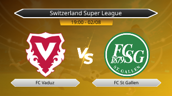 Switzerland Super League FC Vaduz VS FC St Gallen