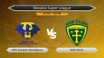 Slovakia Super League MFK Zemplin Michalovce VS MSK Zilina