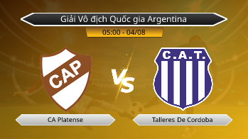 Giải Vô địch Quốc gia Argentina CA Platense VS Talleres De Cordoba