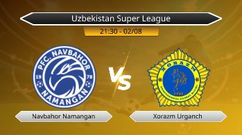 Uzbekistan Super League Navbahor Namangan VS Xorazm Urganch