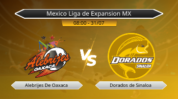 Mexico Liga de Expansion MX Alebrijes De Oaxaca VS Dorados de Sinaloa