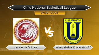 Chile National Basketball League Leones de Quilpue VS Universidad de Concepcion BC