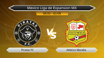 Mexico Liga de Expansion MX Piratas FC VS Atletico Morelia