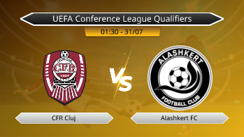 UEFA Conference League Qualifiers CFR Cluj VS Alashkert FC