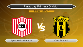 Paraguay Primera Division Sportivo San Lorenzo VS Club Guarani