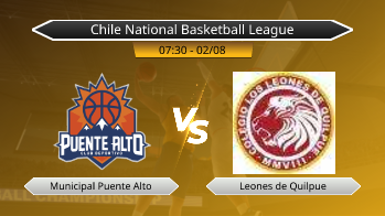 Chile National Basketball League Municipal Puente Alto VS Leones de Quilpue