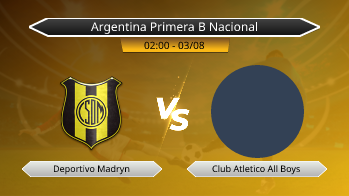 Argentina Primera B Nacional Deportivo Madryn VS Club Atletico All Boys
