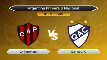 Argentina Primera B Nacional CA Patronato VS Quilmes AC