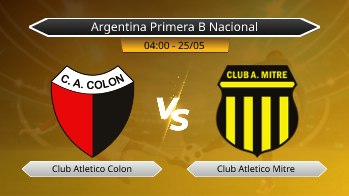 Argentina Primera B Nacional Club Atletico Colon VS Club Atletico Mitre
