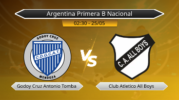 Argentina Primera B Nacional Godoy Cruz Antonio Tomba VS Club Atletico All Boys